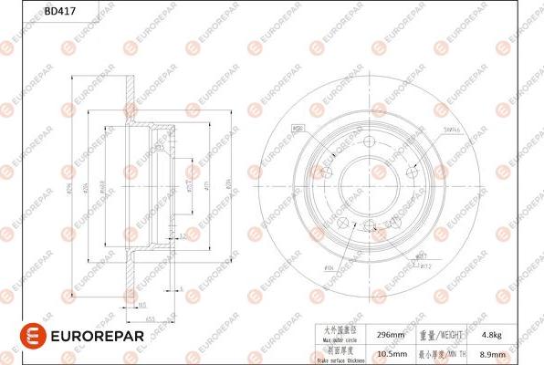 EUROREPAR 1684285980 - Kočioni disk www.molydon.hr