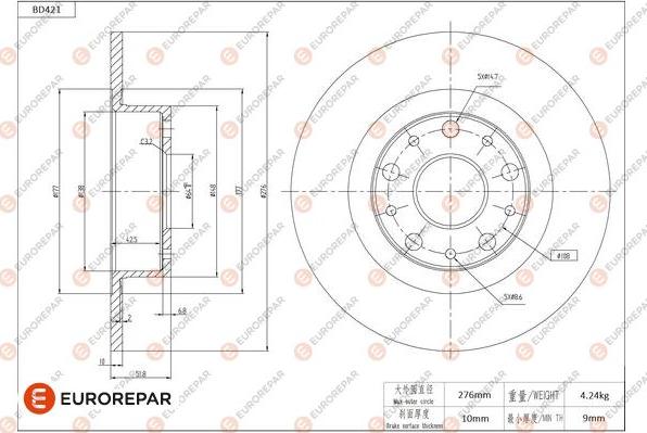 EUROREPAR 1684286380 - Kočioni disk www.molydon.hr