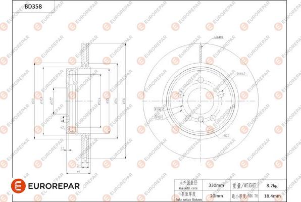 EUROREPAR 1684280080 - Kočioni disk www.molydon.hr