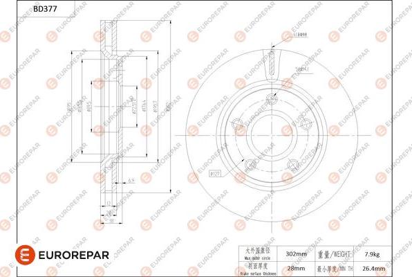 EUROREPAR 1684281980 - Kočioni disk www.molydon.hr