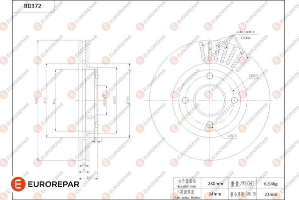 EUROREPAR 1684281480 - Kočioni disk www.molydon.hr