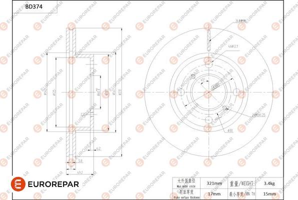 EUROREPAR 1684281680 - Kočioni disk www.molydon.hr