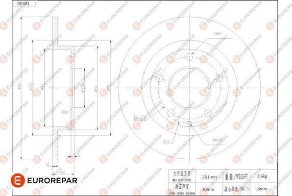 EUROREPAR 1684288380 - Kočioni disk www.molydon.hr