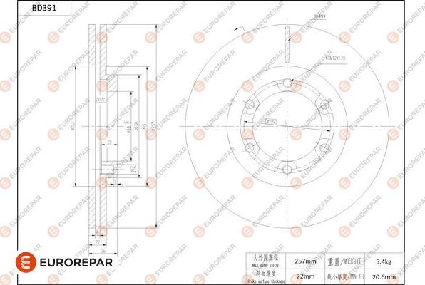 EUROREPAR 1684283380 - Kočioni disk www.molydon.hr