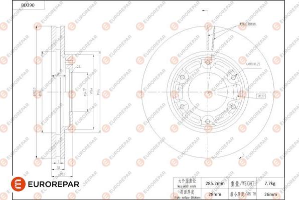 EUROREPAR 1684283280 - Kočioni disk www.molydon.hr