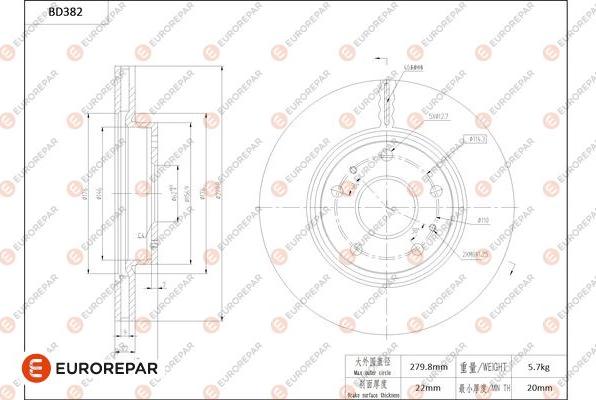 EUROREPAR 1684282480 - Kočioni disk www.molydon.hr