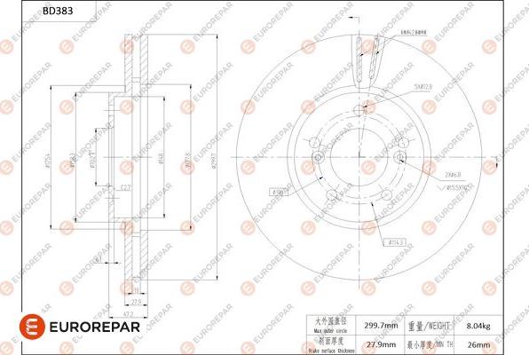 EUROREPAR 1684282580 - Kočioni disk www.molydon.hr