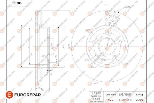 EUROREPAR 1684282880 - Kočioni disk www.molydon.hr