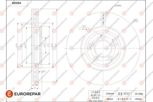 EUROREPAR 1684274880 - Kočioni disk www.molydon.hr