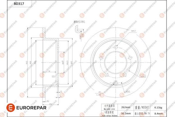 EUROREPAR 1684275980 - Kočioni disk www.molydon.hr