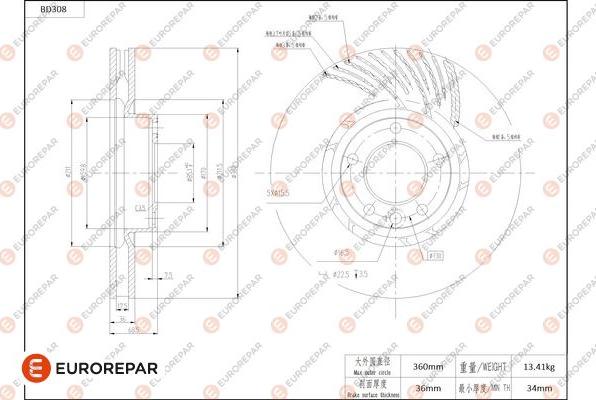 EUROREPAR 1684275080 - Kočioni disk www.molydon.hr