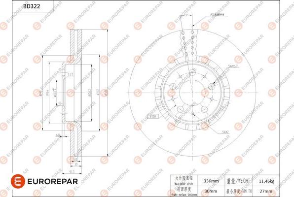 EUROREPAR 1684276480 - Kočioni disk www.molydon.hr