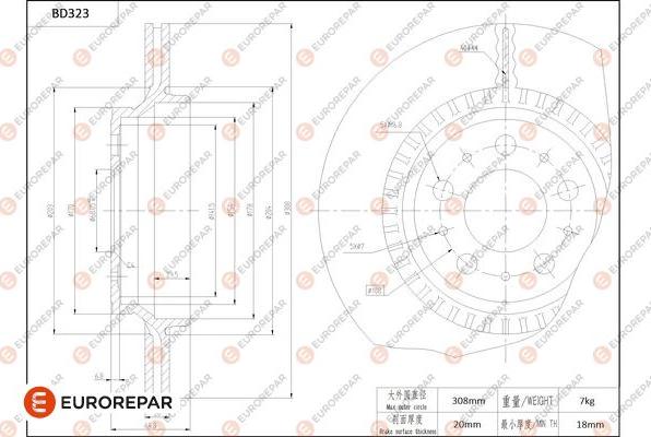 EUROREPAR 1684276580 - Kočioni disk www.molydon.hr