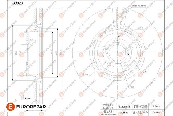 EUROREPAR 1684276280 - Kočioni disk www.molydon.hr