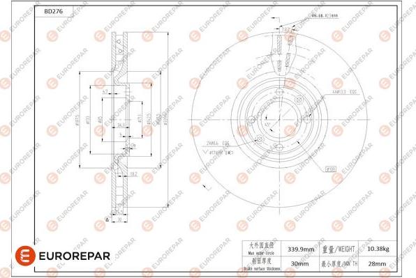 EUROREPAR 1684271880 - Kočioni disk www.molydon.hr