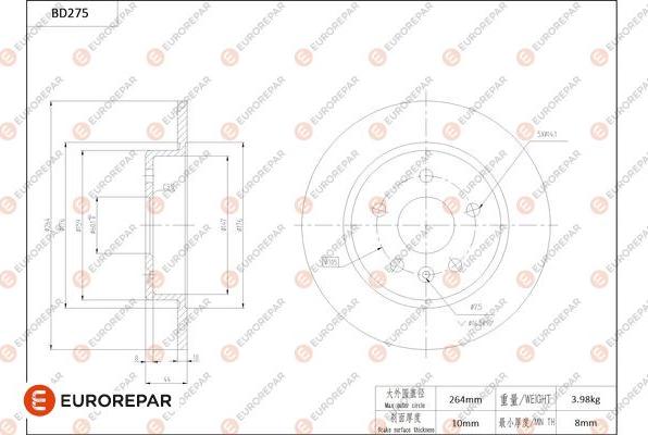 EUROREPAR 1684271780 - Kočioni disk www.molydon.hr