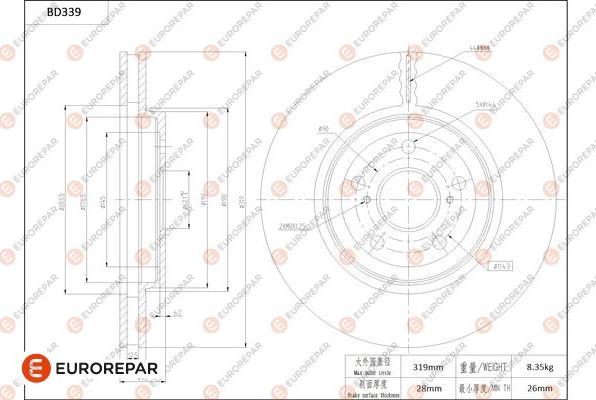 EUROREPAR 1684278180 - Kočioni disk www.molydon.hr