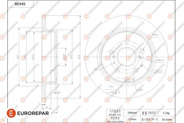 EUROREPAR 1684278780 - Kočioni disk www.molydon.hr