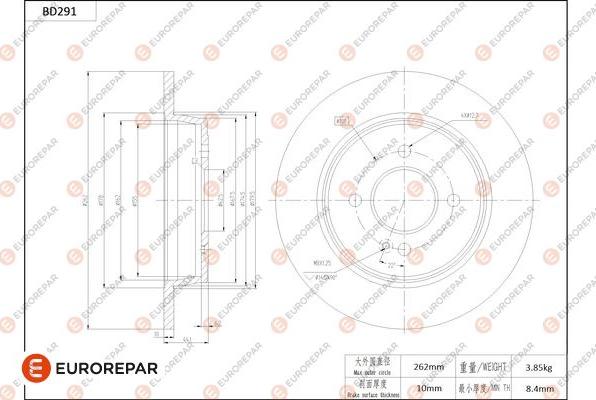 EUROREPAR 1684273380 - Kočioni disk www.molydon.hr