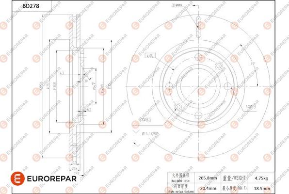 EUROREPAR 1684272080 - Kočioni disk www.molydon.hr