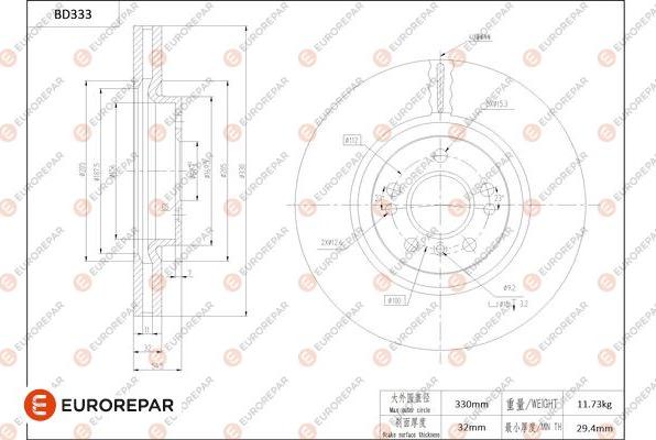 EUROREPAR 1684277580 - Kočioni disk www.molydon.hr