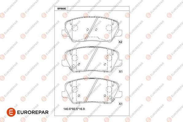 EUROREPAR 1681253480 - Komplet Pločica, disk-kočnica www.molydon.hr