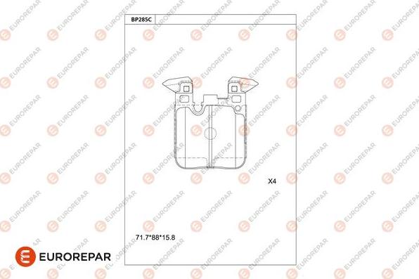 EUROREPAR 1681260880 - Komplet Pločica, disk-kočnica www.molydon.hr