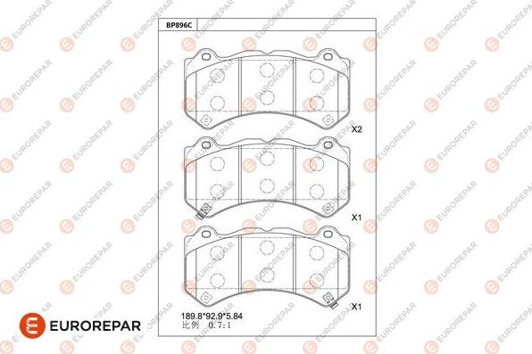 EUROREPAR 1681261880 - Komplet Pločica, disk-kočnica www.molydon.hr