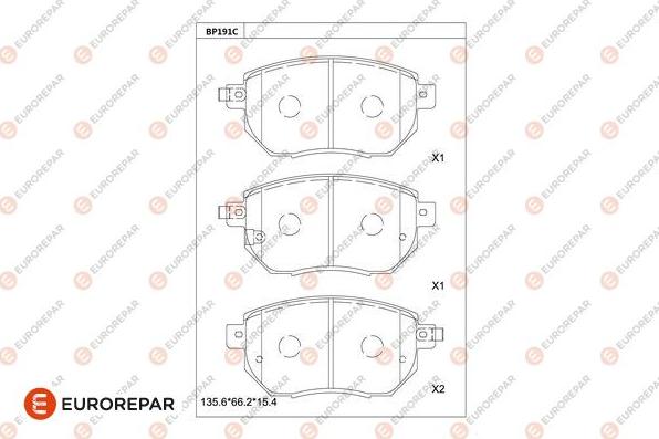 EUROREPAR 1681263180 - Komplet Pločica, disk-kočnica www.molydon.hr