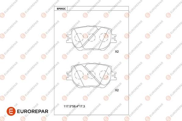 EUROREPAR 1681208480 - Komplet Pločica, disk-kočnica www.molydon.hr