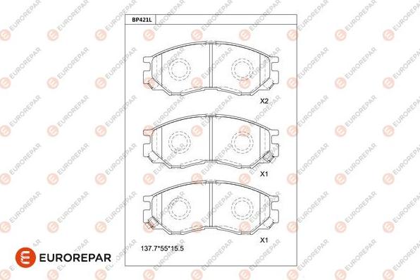 EUROREPAR 1681210680 - Komplet Pločica, disk-kočnica www.molydon.hr