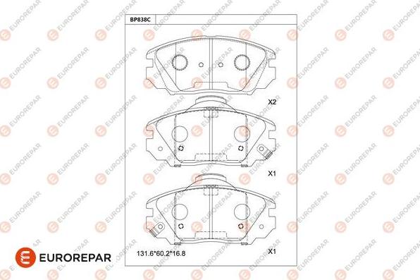 EUROREPAR 1681272980 - Komplet Pločica, disk-kočnica www.molydon.hr