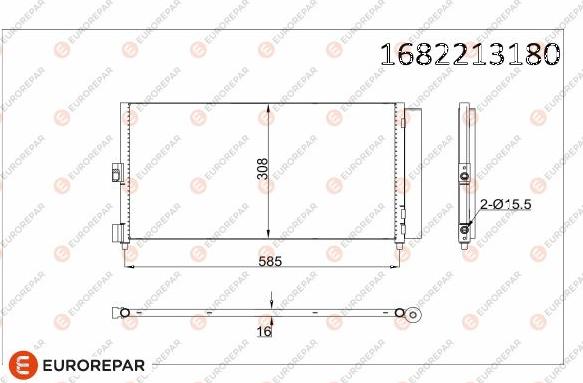 EUROREPAR 1682213180 - Kondenzator, klima-Uređaj www.molydon.hr