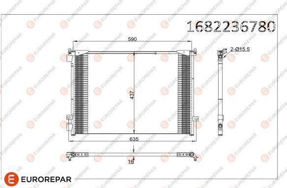 EUROREPAR 1682236780 - Kondenzator, klima-Uređaj www.molydon.hr