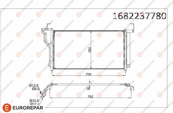 EUROREPAR 1682237780 - Kondenzator, klima-Uređaj www.molydon.hr