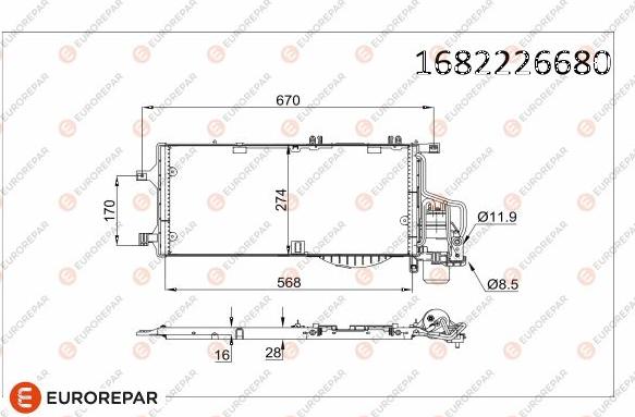 EUROREPAR 1682226680 - Kondenzator, klima-Uređaj www.molydon.hr