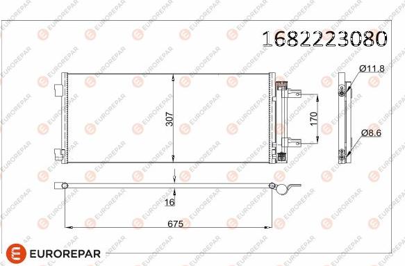 EUROREPAR 1682223080 - Kondenzator, klima-Uređaj www.molydon.hr