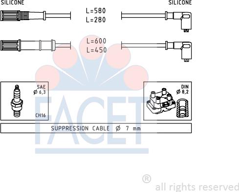 FACET 4.9451 - Set kablova za paljenje www.molydon.hr