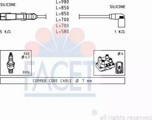 FACET 4.9590 - Set kablova za paljenje www.molydon.hr