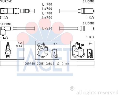 FACET 4.9551 - Set kablova za paljenje www.molydon.hr