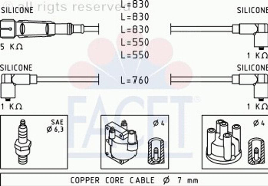 FACET 4.9669 - Set kablova za paljenje www.molydon.hr