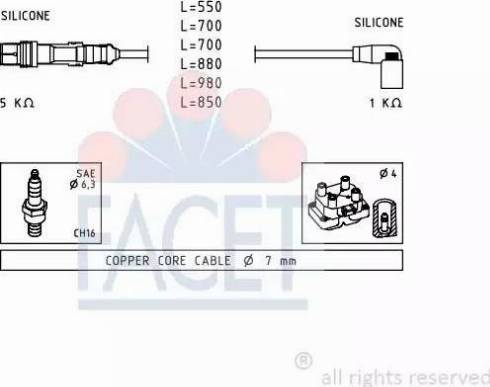 FACET 4.9605 - Set kablova za paljenje www.molydon.hr