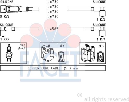 FACET 4.9671 - Set kablova za paljenje www.molydon.hr