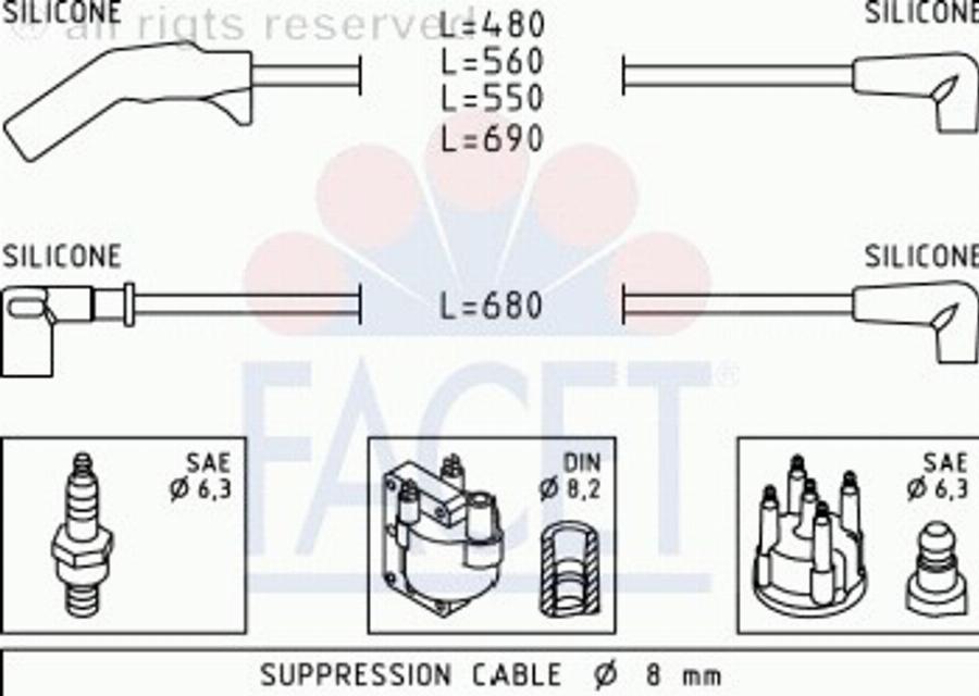 FACET 4 9016 - Set kablova za paljenje www.molydon.hr