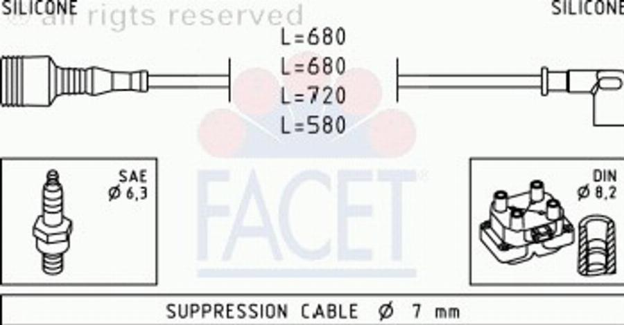 FACET 4.9361 - Set kablova za paljenje www.molydon.hr