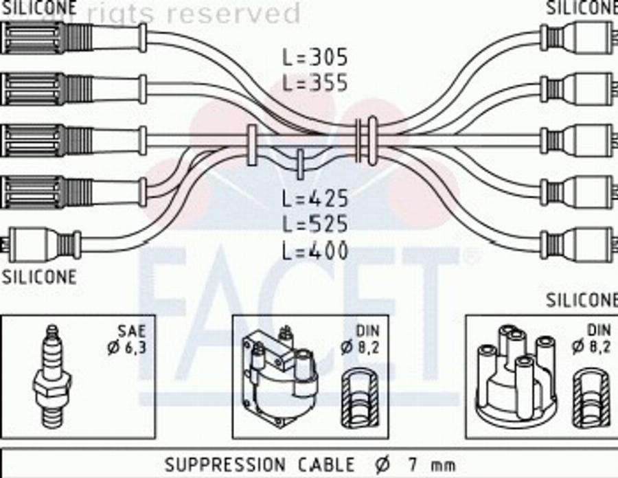 FACET 4.8425 - Set kablova za paljenje www.molydon.hr