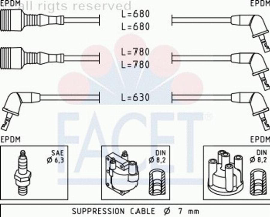 FACET 4 8503 - Set kablova za paljenje www.molydon.hr