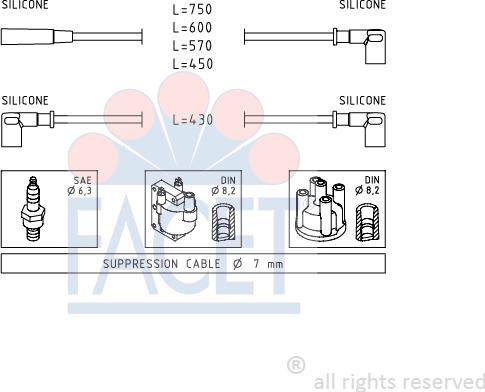 FACET 4.8612 - Set kablova za paljenje www.molydon.hr