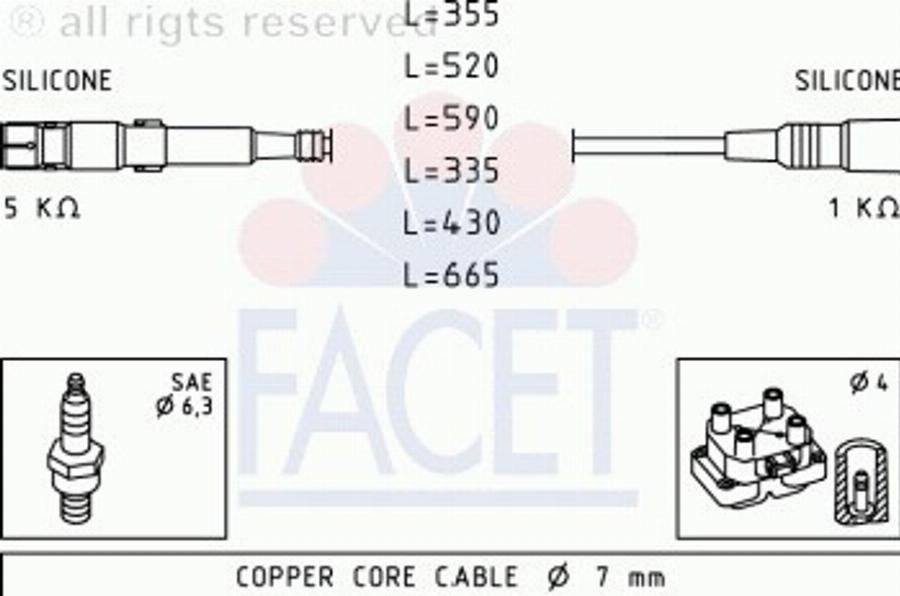 FACET 4.8769 - Set kablova za paljenje www.molydon.hr