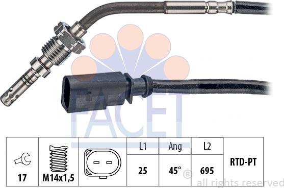 FACET 22.0144 - Senzor, temperatura Ispušnih plinova www.molydon.hr